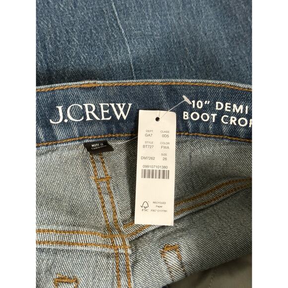 NWT J.Crew 10" Demi Boot Crop Jean in Marion Wash Size 26 - Picture 6 of 12